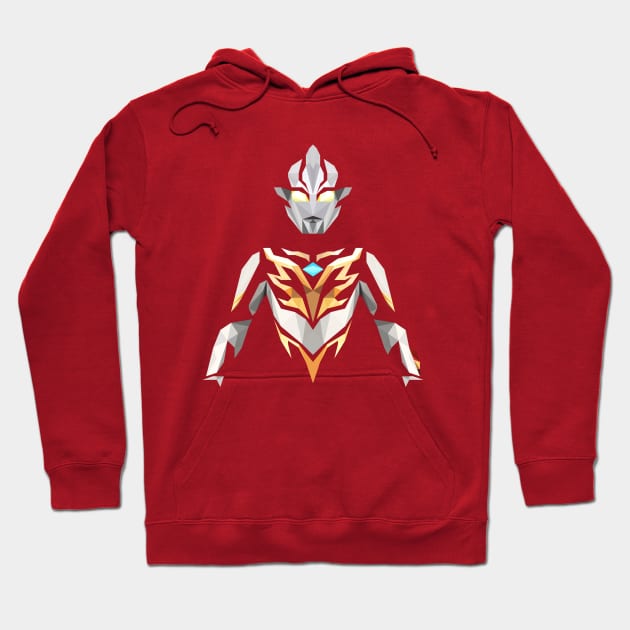 Ultraman Mebius Burning Brave (Low Poly Style) Hoodie by The Toku Verse